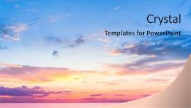  Presentation with sunset water seagull - Slides enhanced with orange gradiant color - sunset over water glowing paradise background and a light blue colored foreground