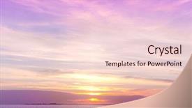  Presentation with sunset water dolphin - Theme consisting of orange gradiant color - sunset over water magnificent view background and a lemonade colored foreground