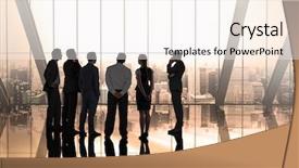  Presentation with composite - Slide set having orange gray - composite image of business colleagues background and a white colored foreground