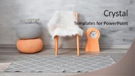  Presentation with interior - Amazing PPT theme having orange gray - modern room interior with grey backdrop and a light gray colored foreground