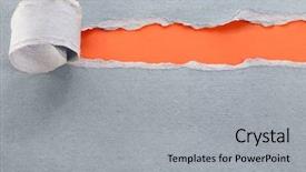  Presentation with gray - PPT theme enhanced with orange gray - ripped paper background and a light gray colored foreground