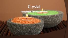  Presentation with marine conservation - PPT theme featuring orange green - candles in stone bowls background and a  colored foreground