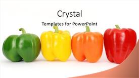  Presentation with on line education - Slides with orange green - colorful fresh peppers background and a cream colored foreground