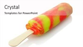  Presentation with tropical ice cream - PPT layouts enhanced with orange green - colorful ice cream pop background and a white colored foreground