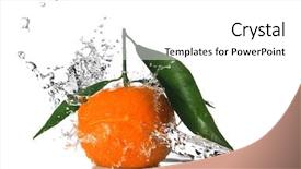  Presentation with orange green white - Slide deck featuring orange green - tangerine with water splash isolated background and a  colored foreground