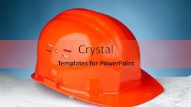  Presentation with blue orange - Cool new presentation with industry concept mining industry - orange hard hat backdrop and a red colored foreground