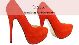  Presentation with pump - Slide deck featuring orange high heels pump shoes background and a  colored foreground