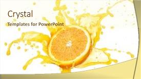  Presentation with spray - Beautiful PPT theme featuring orange in spray of water backdrop and a cream colored foreground