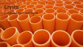 Presentation with pipe - Colorful presentation theme enhanced with orange industrial plastic pipe backdrop and a gold colored foreground