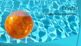  Presentation with beach ball sand dunes - Slide set enhanced with orange inflatable beach ball floating background and a cyan colored foreground