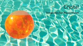  Presentation with beach ball sand dunes - PPT layouts featuring orange inflatable beach ball floating background and a teal colored foreground