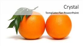  Presentation with orange peel isolated - Beautiful PPT theme featuring orange isolated on white background backdrop and a  colored foreground