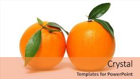  Presentation with orange peel isolated - Cool new slides with orange isolated on white background backdrop and a gold colored foreground