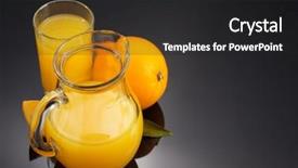  Presentation with orange fruit - Slide deck enhanced with orange juice and fruit on black background background and a dark gray colored foreground
