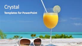  Presentation with bahamas - Cool new slide deck with orange juice and sunglasses exuma island bahamas backdrop and a teal colored foreground