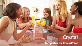  Presentation with baby shower - Amazing PPT theme having orange juice at baby shower backdrop and a coral colored foreground