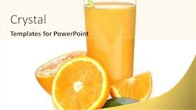  Presentation with orange juice - Cool new slides with orange juice isolated on white backdrop and a yellow colored foreground