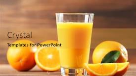  Presentation with orange juice - Slide set enhanced with orange-juice-on-table background and a gold colored foreground