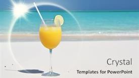  Presentation with bahamas - Colorful theme enhanced with orange juice on the beach great exuma bahamas backdrop and a white colored foreground