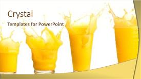  Presentation with orange juice - Theme consisting of orange juice splash collection background and a cream colored foreground