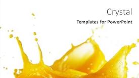  Presentation with orange juice - Audience pleasing theme consisting of orange-juice-splash-in-crown backdrop and a white colored foreground