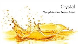  Presentation with orange juice - Theme consisting of orange juice splash isolated background and a white colored foreground