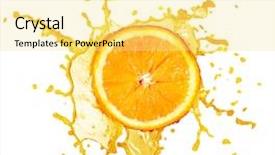  Presentation with orange slice - Theme having orange juice splash isolated background and a blonde colored foreground