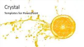  Presentation with orange slice - PPT layouts featuring orange juice splash isolated background and a white colored foreground