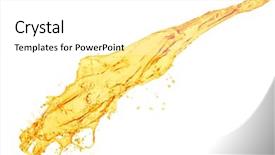  Presentation with orange life buoy splash water - Beautiful slide set featuring orange juice splash on white backdrop and a white colored foreground