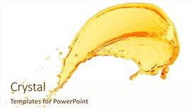  Presentation with orange life buoy splash water - Cool new presentation theme with orange juice splash on white backdrop and a cream colored foreground