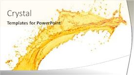  Presentation with orange juice - Beautiful PPT theme featuring orange-juice-splash-on-white backdrop and a blonde colored foreground