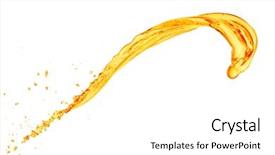  Presentation with orange life buoy splash water - Cool new PPT theme with orange juice splash on white backdrop and a white colored foreground