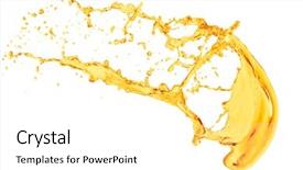  Presentation with orange life buoy splash water - Amazing theme having orange juice splash on white backdrop and a white colored foreground