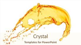  Presentation with orange life buoy splash water - Colorful presentation enhanced with orange juice splash on white backdrop and a  colored foreground