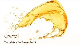  Presentation with orange life buoy splash water - Slides having orange juice splash on white background and a cream colored foreground