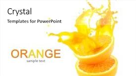  Presentation with orange juice - Slide set featuring orange juice splashes isolated background and a white colored foreground