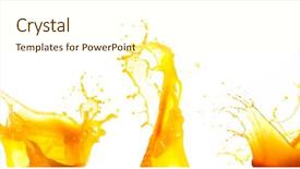  Presentation with orange juice - Amazing slide deck having orange juice splashes isolated backdrop and a cream colored foreground