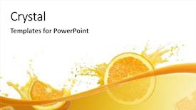  Presentation with orange juice - PPT layouts with orange juice splashing isolated background and a white colored foreground