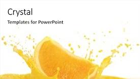  Presentation with orange juice - Presentation design enhanced with orange juice splashing isolated background and a white colored foreground