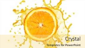  Presentation with orange juice - PPT layouts consisting of orange juice splashing isolated background and a yellow colored foreground