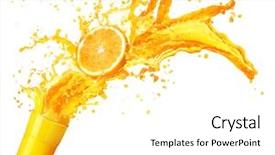  Presentation with orange juice - Amazing slide set having orange juice splashing with its backdrop and a white colored foreground