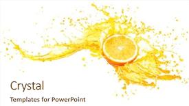  Presentation with orange juice - Presentation design having orange juice splashing with its background and a cream colored foreground