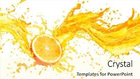  Presentation with orange juice - Slide deck featuring orange juice splashing with its background and a blonde colored foreground