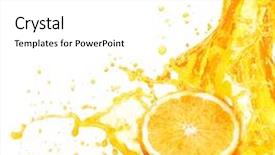  Presentation with orange juice - Colorful presentation theme enhanced with orange juice splashing with its backdrop and a white colored foreground