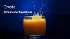  Presentation with blue orange - Audience pleasing PPT layouts consisting of orange juice splashing on a blue background backdrop and a navy blue colored foreground