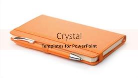  Presentation with leather - Amazing PPT theme having orange-leather-notebook-and-ballpoint backdrop and a coral colored foreground