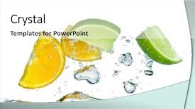  Presentation with fruit and trees - PPT theme enhanced with orange lemon slice water - citrus fruit splashing isolated background and a white colored foreground