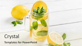  Presentation with summer - Cool new presentation theme with orange lemon slice water - summer drink backdrop and a  colored foreground