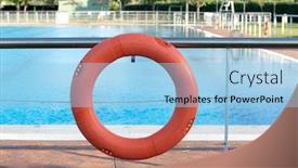  Presentation with blue orange - Slides with orange-lifebuoy-floating background and a light blue colored foreground