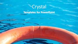  Presentation with blue orange - Slides having orange-lifebuoy-floating background and a teal colored foreground